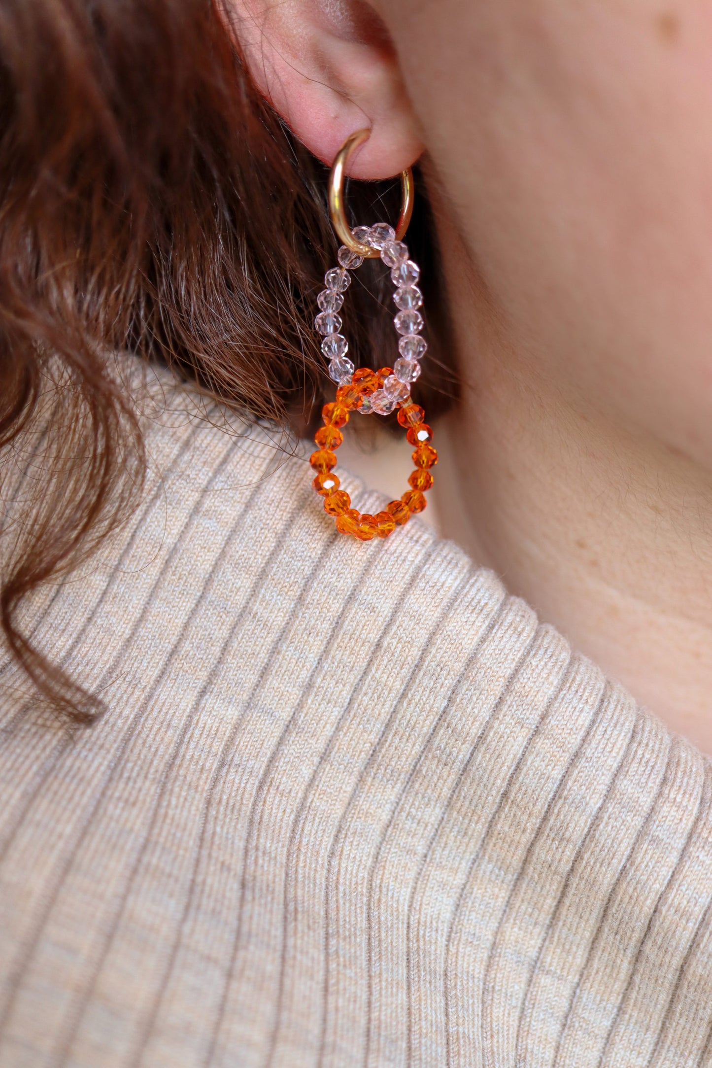 Boucles d'oreilles Fraise Abricot
